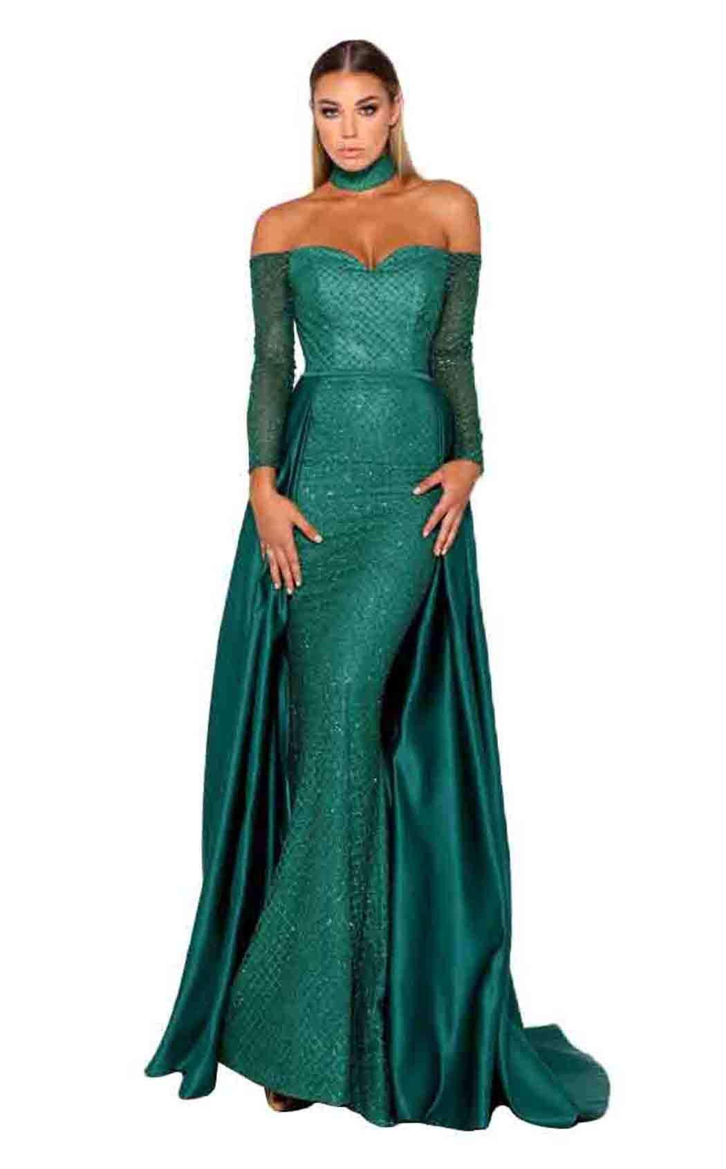 Portia and Scarlett Emerald Gown Dress - Image 15